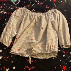 Beautiful off the shoulder rose blouse